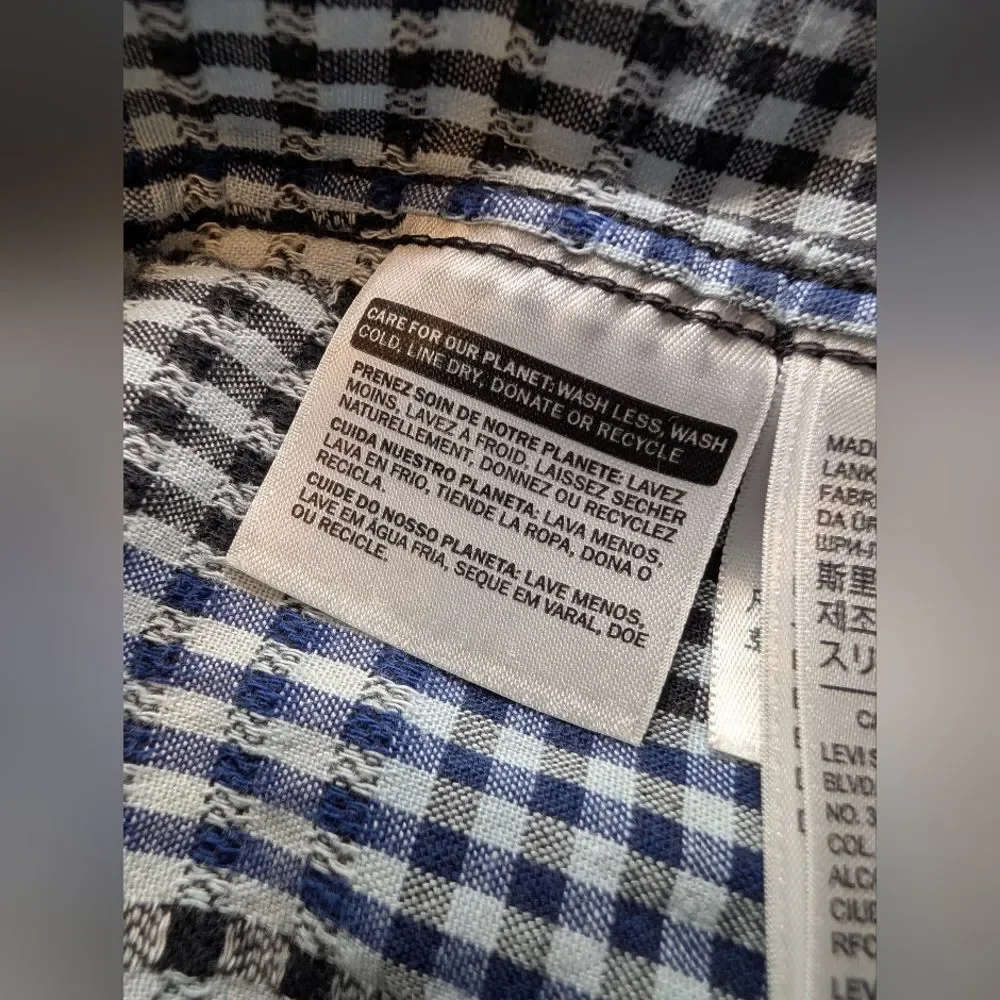 Levi's Made & Crafted Gingham Button Down Shirt Mens Medium LMC MSRP $198